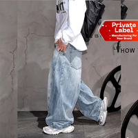 Celana Jeans Solid Model Klasik Gothic Retro, Longgar, Kaki Lebar, Gaya Urban, Santai, dan Modis untuk Pria
