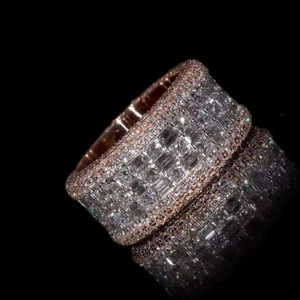 Iced Out Moissanite Diamond Band <b>Ring</b> 925 Sterling Silver Hip Hop Bling Luxury <b>Statement</b> <b>Ring</b> Full Pave <b>Ring</b> Gift for Unisex - Product Image 1