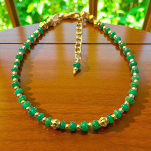 Green Ethiopian Opal <b>Beaded</b> <b>Bracelet</b> Gemtone Imitation Pearl Vintage Gift - Product Image 1