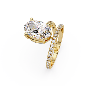 Lab Grown Round Solitaire Diamond 1CT 2CT 3CT IGI Certified Open wrap for Women 14K 18K Pure Gold Wedding <b>Ring</b> Engagement <b>Rings</b> - Product Image 2
