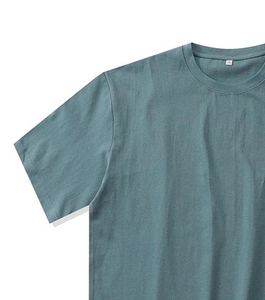 T-shirts pour hommes 100 % coton à col rond et manches courtes - Coupe ample respirante 400g anti-plis personnalisable pour l'été décontracté - Product Image 4