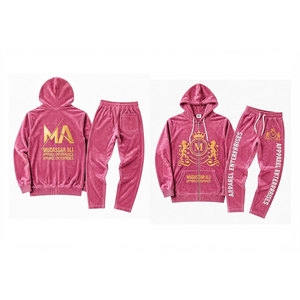 ชุดวอร์มมีฮู้ดสีชมพู Mudassar Ali Apparel Enterprises ผลิตจากโพลีเอสเตอร์ 100% หนัก 350 กรัม ซิปยาวเต็มตัวพร้อมกระเป๋าหน้า - Product Image 3