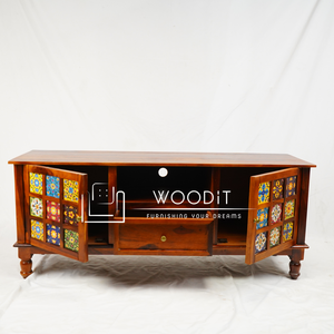 Nouveau Meuble TV Moderne en Bois Massif Sculpté 2026 avec Fonction de Rangement pour Salon, Chambre et Hôtels - Product Image 2