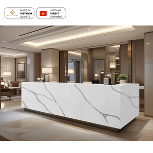 Losa de Cuarzo Jumbo NV834 de 3500x2000mm, Losa de Piedra de Cuarzo Sintético Calacatta para Mesita de Noche, Ideal para Hoteles - Product Image 5