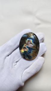 Venta al por mayor de gemas ORGÁNICAS: Labradorita Arcoíris Natural, Corte Ovalado, Fuego Azul Púrpura, Gema Dorada, Tamaño Personalizado, Cabujón Suelto - Product Image 4