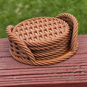 Juego de posavasos de ratán de alta calidad con elegante soporte, perfecto para bebidas y aperitivos, venta al por mayor desde India - Product Image 1