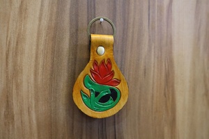 Real Genuine Leather Handmade Chains for Unisex Hand Carved Tooled Leather Key Chains Leather Key Rings - Product Image 3