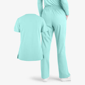 Tenue d'infirmière personnalisée en gros, design uni, nouvelle collection, multi-poches, taille élastique, col en V, pour femmes - Product Image 3