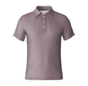Camisas Polo a Rayas de Manga Corta para Hombre, Precio al por Mayor, Camisa de Punto Vintage, Camisa de Golf Casual con Botones, Fabricante de Ropa - Product Image 1