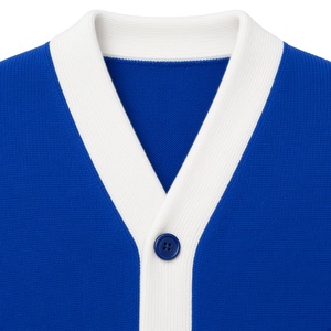 Phi Beta Sigma Men's Royal Blue Knitted <b>Cardigan</b> Sweater White Trim Greek Letter Embroidery <b>Button</b> Front Crest Long Sleeve - Product Image 5