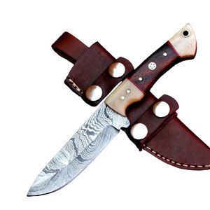 Couteaux à lame fixe en gros de haute qualité avec manche en bois, personnalisables OEM, en acier Damas inoxydable, garantie 3 ans, vente en gros à prix abordable - Product Image 1