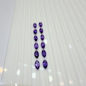 Ametyste naturelle taille marquise certifiée IGI, pierres précieuses en vrac 4x8mm violettes pour la fabrication de bijoux - Product Image 2