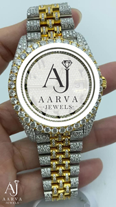 AARVA JEWELS หรูหรา มิโยตะ ไดมอนด์สแตนเลสสตีลทรงกลม 38 มม. อนาล็อกควอตซ์ 20 มม. สายนาฬิกาแฟชั่นสำหรับทุกเพศ - Product Image 2