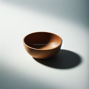 Ensaladera de madera de acacia rústica al por mayor bandeja de fruta decorativa desechable para el almuerzo o fiesta cuenco de madera de calidad para Decoración - Product Image 1