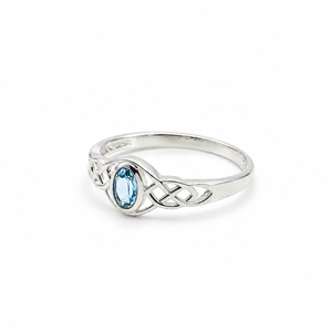 Anillo de Topacio Azul, Plata de Ley 925, Corte Ovalado, Nudo Celta, Joyería Hecha a Mano, Venta al Por Mayor Personalizada - Product Image 2