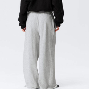 Pantalon large gris pour homme à taille élastique avec poches latérales, coupe décontractée, tricoté, style automne - Product Image 4