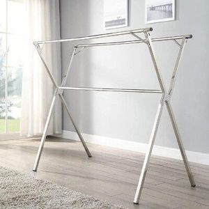 Modern design steel clothes drying rack x-frame folding laundry indoor outdoor portable drying stand customization available - Product Image 2