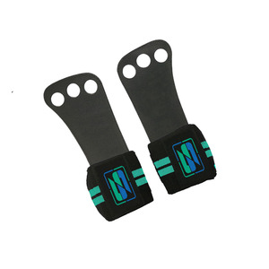 Poignées de musculation en cuir de vachette véritable de haute qualité, personnalisées, best-seller, unisexes, 3 trous, pour entraînement - Product Image 2