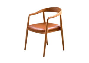 Chaise de salle à manger moderne en teck, fauteuil en bois avec siège rembourré résistant à l'eau pour hôtel, café, maison, salle à manger - Product Image 6