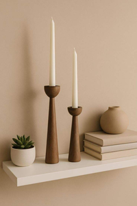 Porte-bougie de Noël en bois finition naturelle, fait main, personnalisable, support décoratif pour bougies chauffe-plat, décoration rustique style ferme pour la maison - Product Image 3