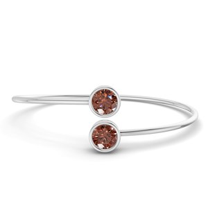 Brazalete Cleo Flexi de Oro Blanco de 14 Quilates con Diamante de Laboratorio Marrón (1 Ct.) Tw. Pulseras y Brazaletes de Diamantes con Engaste de Bisel, Joyería al por Mayor - Product Image 2