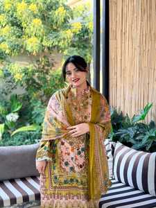 Fashion Accessories Indian Pakistani Designer Embroidery Cotton <b>Silk</b> Festive Party Wear Women Salwar Suits Latest Design - Product Image 2