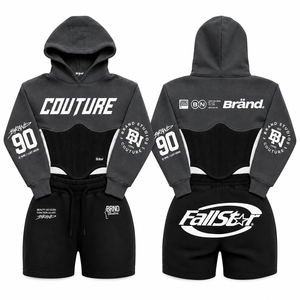 Conjunto de Sudadera con Capucha y Pantalones al por Mayor, Unisex, Estilo Urbano, Cierre Completo, Corte Regular, Invierno, 100% Algodón Felpa - Product Image 5