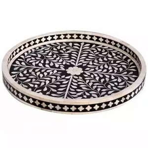 Plateau d'incrustation d'os motif araignée vaisselle décorative rectangulaire en nacre accessoires de service polis pour hôtels nautiques - Product Image 3