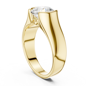 Round Brilliant Cut Lab Grown Diamond <b>Ring</b> <b>Men</b> 10K 14K Gold Plated Luxury Engagement Wedding Band IGI Certified Synthetic Stone - Product Image 6