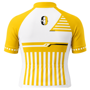 Golden Yellow <b>White</b> Short Sleeve <b>Cycling</b> <b>Jersey</b> Full Zip Quick Dry Breathable Road Bike Shirt Racing Training Sportswear - Product Image 2