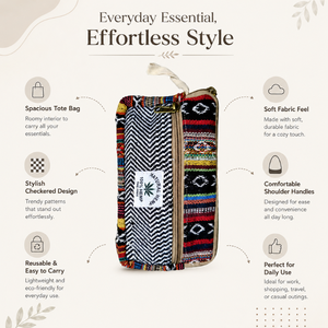 ซื้อกระเป๋าผ้ากระสอบคุณภาพมาตรฐานพร้อมลวดลายสีสันสดใสทนทาน |   กระเป๋าผ้ากระสอบแบบมีซิปสำหรับขายส่งโดยผู้ส่งออกชาวอินเดีย - Product Image 5