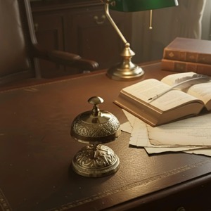 Campana de escritorio vintage de latón, campana de llamada de latón grabada a mano para decoración de oficina, hotel y mostrador, estilo antiguo con diseño tradicional. - Product Image 2