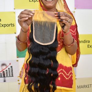 Non traité Remy 100% naturel vierge indienne extensions de cheveux humains pas cher Double trame 5*5 fermeture avec couleur ondulée Le meilleur du vendeur! - Product Image 2