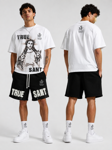 Ensembles de T-shirts à manches courtes pour hommes, impression sérigraphique, 100% coton, écologiques, été, survêtement personnalisé, streetwear, haute qualité - Product Image 1