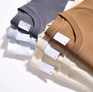 เสื้อยืดคอตตอน 100% คุณภาพสูง น้ำหนักมาก สีพื้น เสื้อยืดแขนสั้นผู้ชาย ทรงหลวมไหล่ตก เสื้อยืดเบสิค - Product Image 1