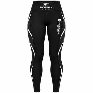 Leggings Deportivos de Cintura Alta con Paneles Laterales de Malla Azul, Compresión, Transpirables, de Secado Rápido, para Mujer, con Bolsillos - Product Image 2