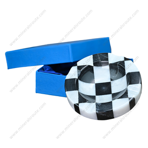 Cenicero de Diseño Único con Forma Redonda de Mármol Blanco y Negro, Último Modelo, Recién Llegado, para Cigarrillos y Cigarros - Product Image 2