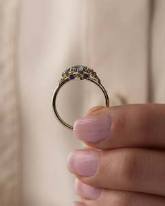 925 Silver Three Stone Engagement <b>Ring</b> Prong Setting Rhodium Plated Trendy Unisex <b>Large</b> Moissanite Stones - Product Image 2