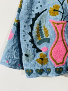 Hand Embroidered <b>Velvet</b> Suzani Jacket – Boho Festival Coat, Floral Paisley Embroidery, Artistic Outerwear - Product Image 3
