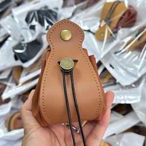 Handmade Leather <b>Dice</b> Bag With Drawstring Closure Brown And Black Classic Style DND Polyhedral <b>Dice</b> Storage Pouch - Product Image 3