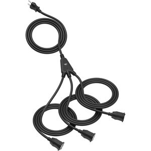Cavo di Prolunga Natalizio da Esterno Impermeabile da 7,6 m con 1 a 3 Prese Divisorie e 3 Coperture di Sicurezza Elettrica per Cavi di Alimentazione e Uso Interno - Product Image 1