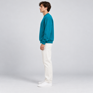Pullover <b>Sweatshirt</b> <b>Men</b> Custom Logo Crewneck Striped French Terry OEM ODM Daily Wear Embroidered Curved Hem Outerwear <b>Sweatshirt</b> - Product Image 4