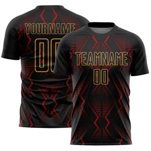 เสื้อฟุตบอลแบบซับลิเมชั่นสีเขียวเหลืองแบบกำหนดเอง แขนสั้นสำหรับผู้ชาย ระบายเหงื่อได้ดี พิมพ์ชื่อทีม ชุดสำหรับทุกฤดูกาล - Product Image 2