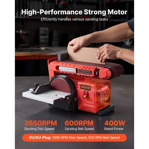 Lijadora Combinada Profesional de 400W con Disco de 6\" y Banda de 4\" x 36\", Mesa de Trabajo Ajustable de 0-45 Grados y Puerto de Recolección de Polvo para Trabajos en Madera - Product Image 2
