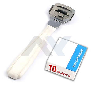 เครื่องมือดูแลเท้า กำจัดหนังด้านและหนังกำพร้าสีขาว พร้อมใบมีดขูดหนังด้าน 10 ใบ ชุดอุปกรณ์ทำเล็บเท้าครบชุดเพื่อผิวเรียบเนียน - Product Image 2