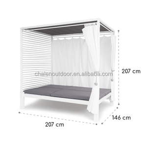 كرسي استلقاء فاخر للشاطئ وحمام السباحة في الهواء الطلق مع مظلة، سرير نهاري للفنادق، مظلة، جازيبو، بيرجولا - Product Image 6