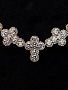 Premium S925 Sterling Silver VVS Moissanite Flower Cluster Tennis Necklace Luxury <b>Iced</b> <b>Out</b> Diamond Unisex Necklace - Product Image 4