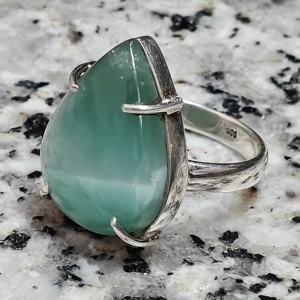 Bague en argent sterling avec pierre précieuse en héminorphite naturelle, taille : 11 USD - Product Image 2