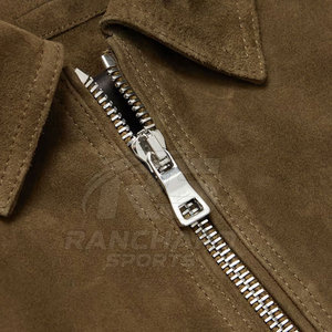 Streetwear Mens <b>Suede</b> Leather <b>Jacket</b> Premium Soft Finish Slim Fit Classic Casual Fashion Wear - Product Image 6