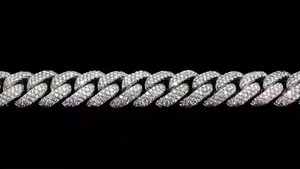 Trendy Unisex Luxury White Gold Cuban Link Chain <b>D</b> Color VVS Studded Diamond Tester Check Moissanite for Wedding - Product Image 2